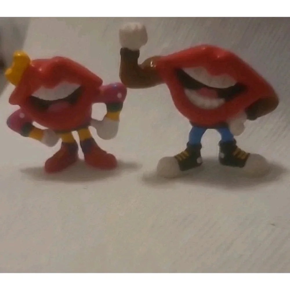 TANG LIPS SMILE Lot of 2 PVC figures 1989‎ General Mills Promo Applause